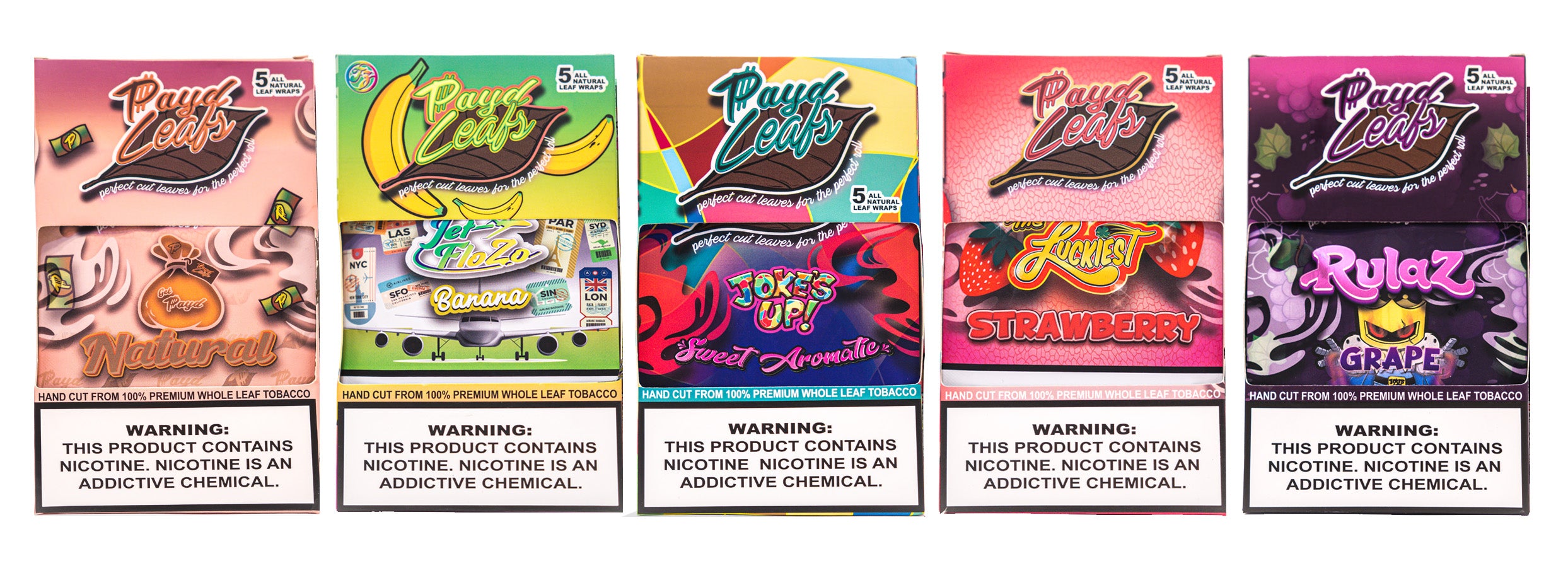 Pay'd Leafs (5 Leafs per Pack / 8 Packs per Display Box) (5 Flavors)
