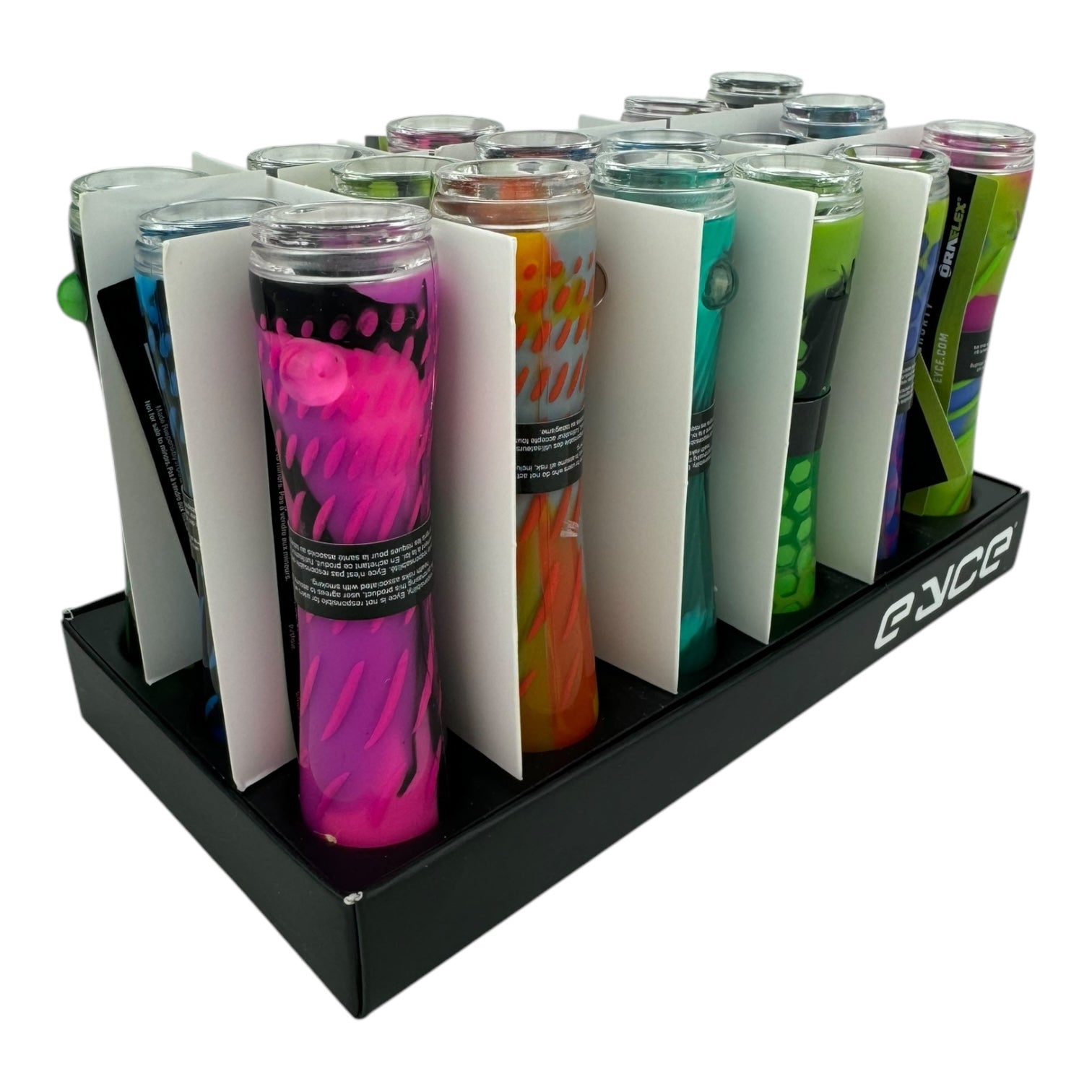 Eyce - ORAFLEX Shorty Silicone Chillum Handpipe - Assorted Colors (18 per Display)