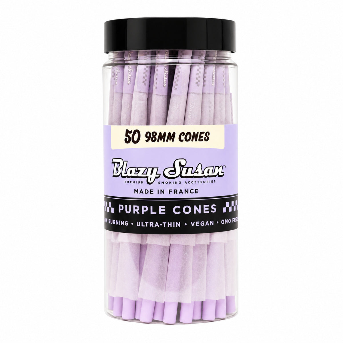 Blazy Susan Pink 98mm Cones 50ct Jar