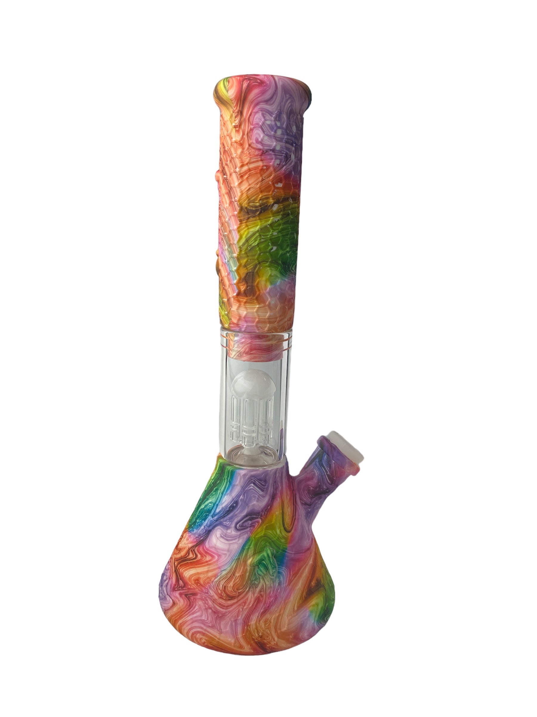 11" Beaker Tree Perc Silicone Printed Water Pipe (Assorted)