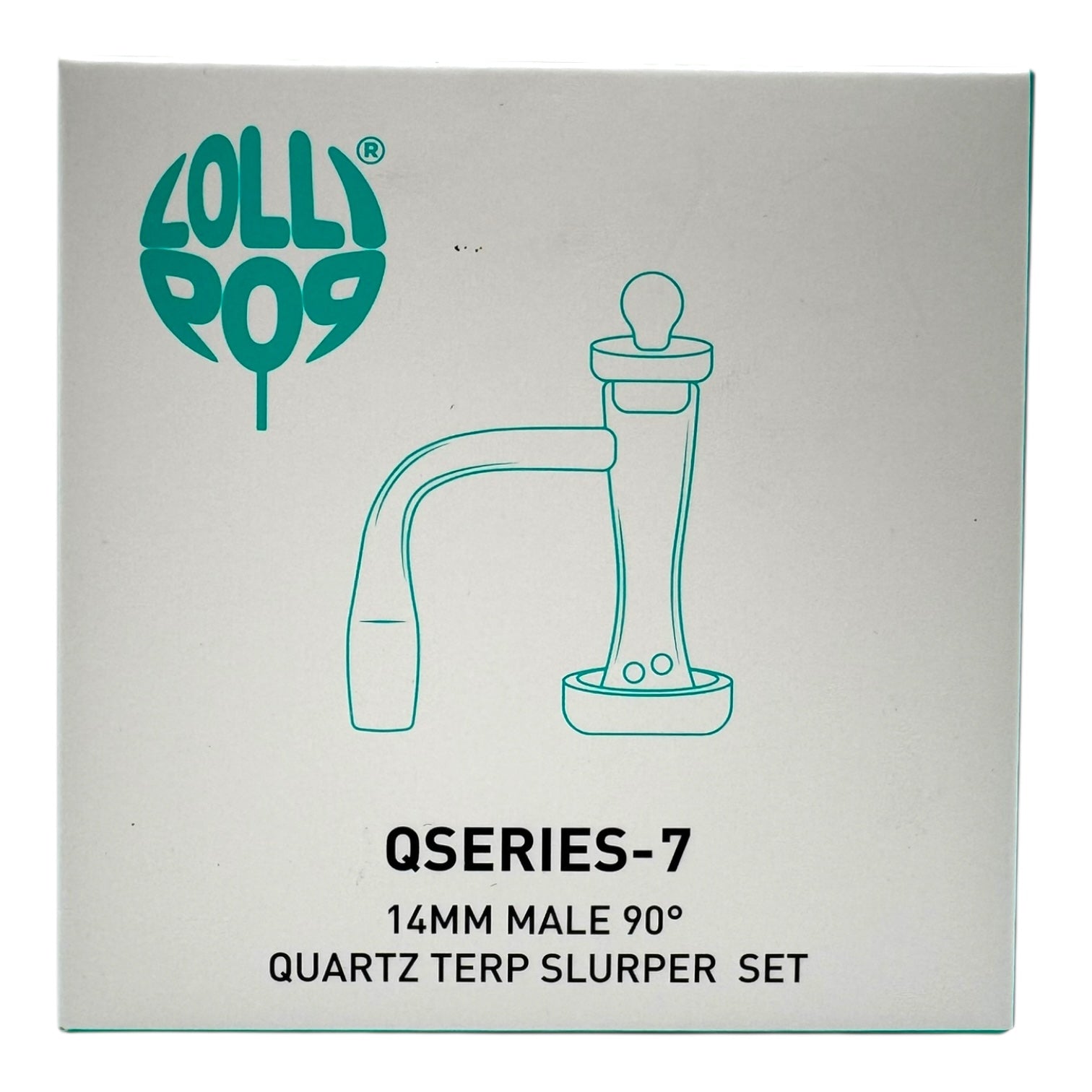 Lollipop QSeries-7 | 14mm Male 90° | Fully Welded Quartz Terp Slurper Banger Set - QZ 107