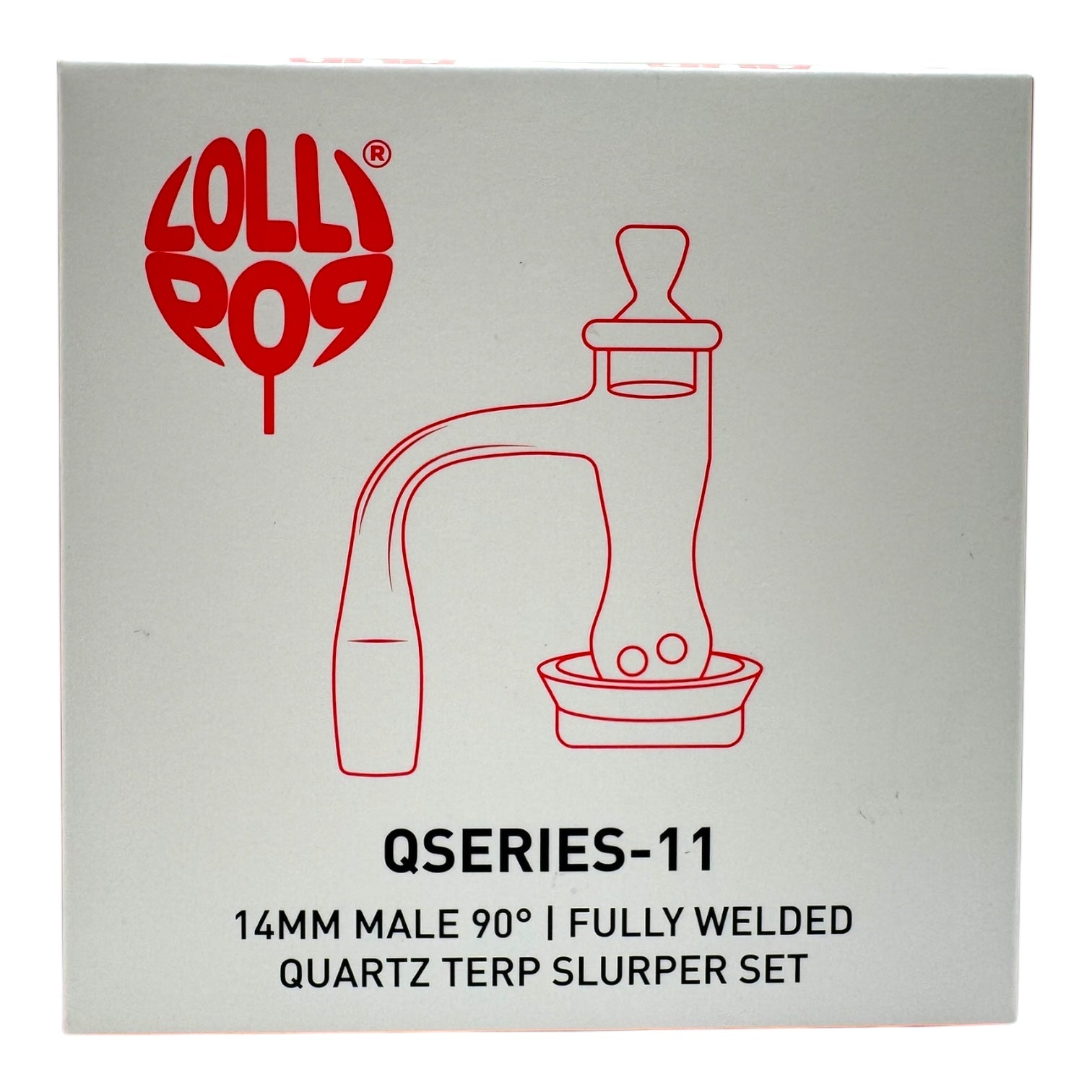 Lollipop QSeries-11 | 14mm Male 90° | Fully Welded Quartz Terp Slurper Banger Set - QZ 111