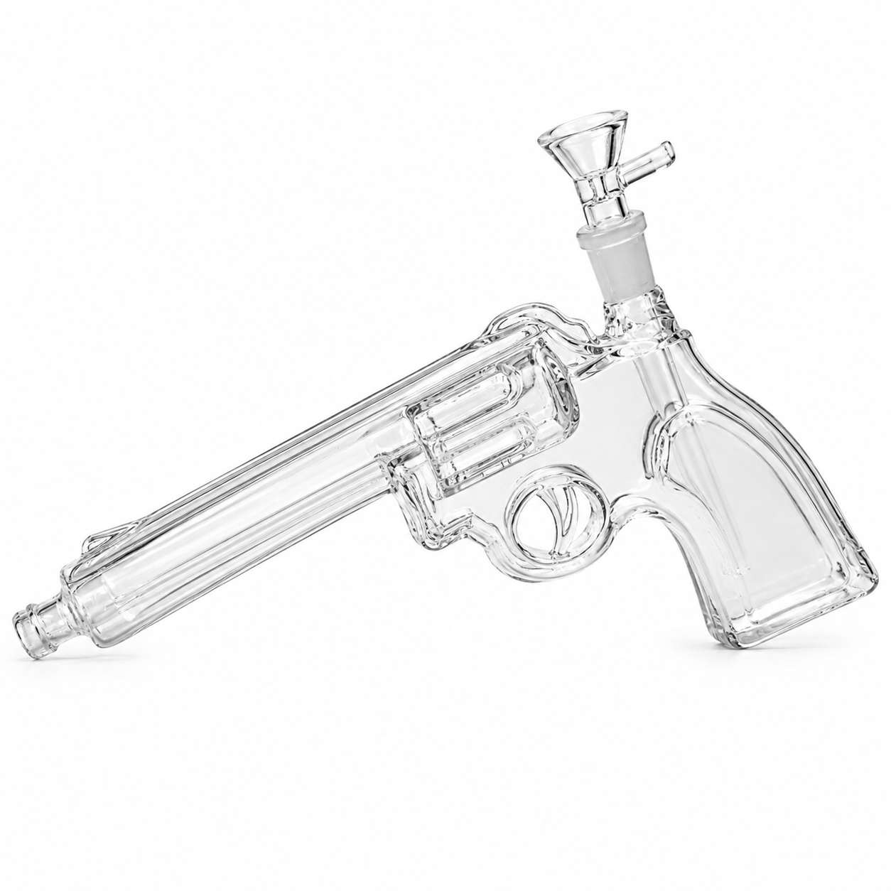 10" Gun Shape Glass Novelty Hand Pipe I Asst Colors