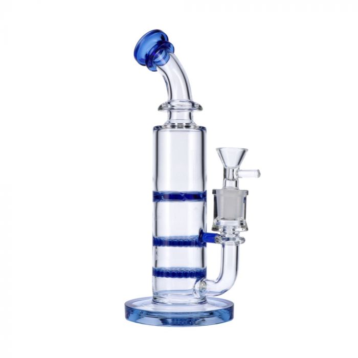 10" Triple Honeycomb Disc Perc Glass Water Pipe