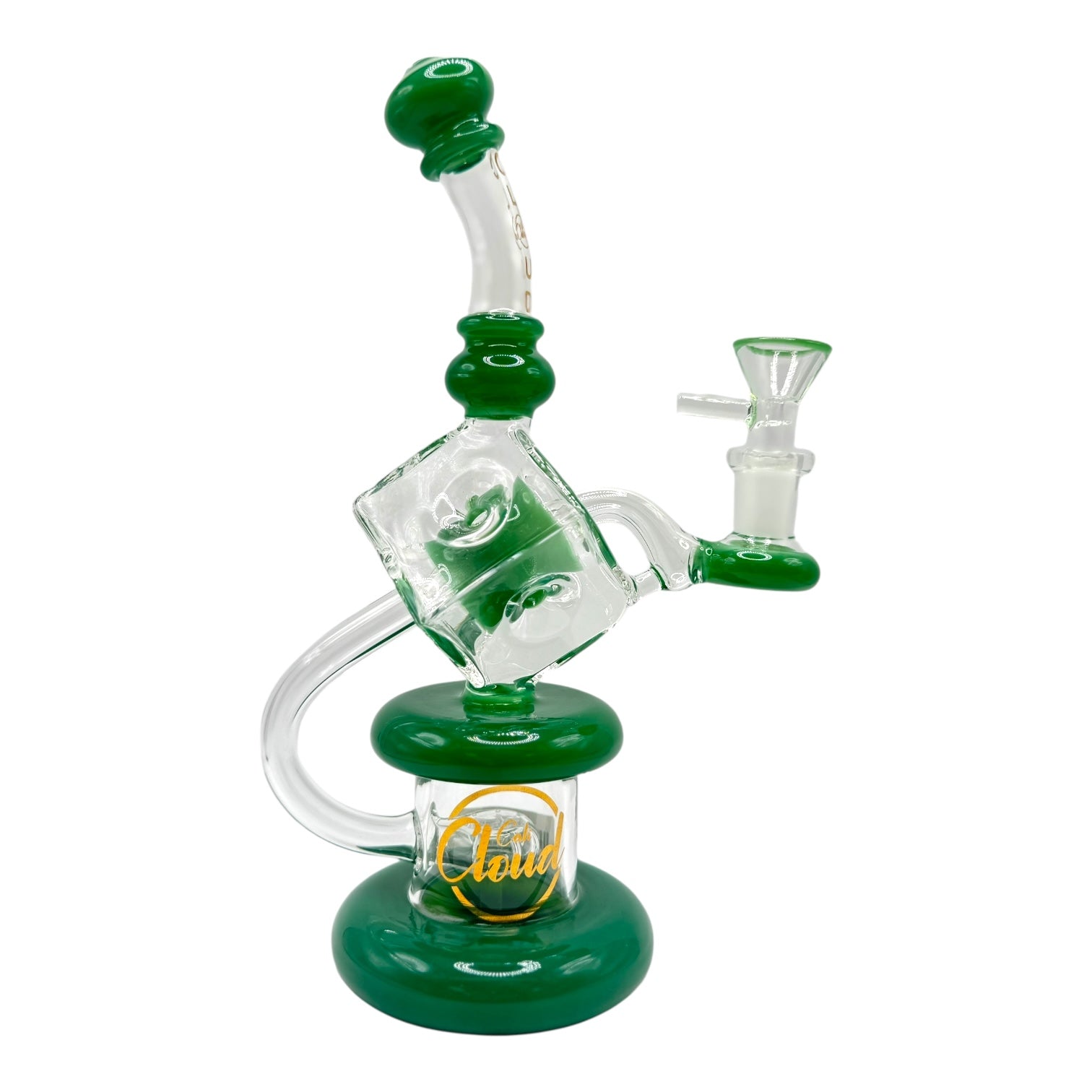 10" Cali Cloud Cube Bent Neck Water Pipe "WP102"