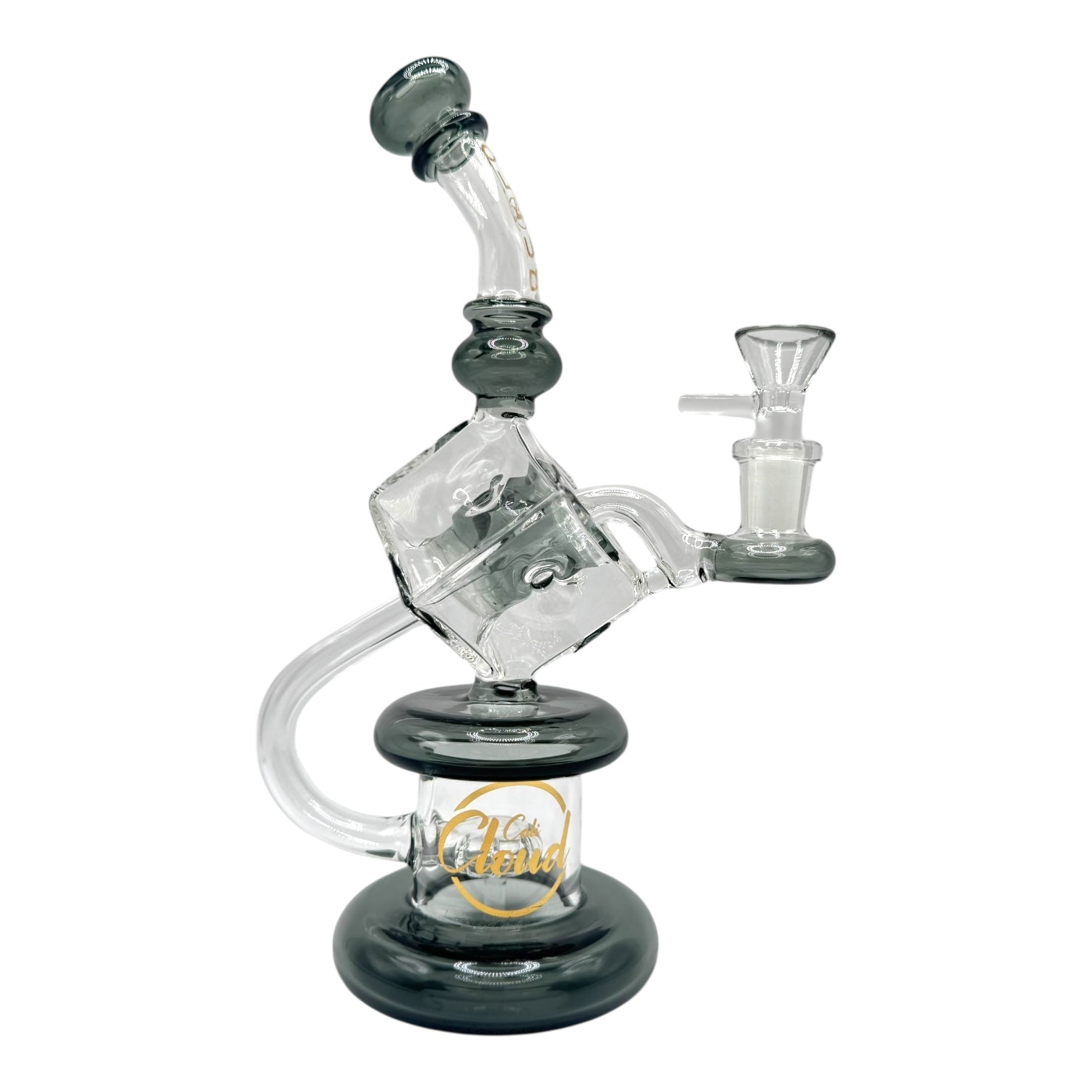 10" Cali Cloud Cube Bent Neck Water Pipe "WP102"