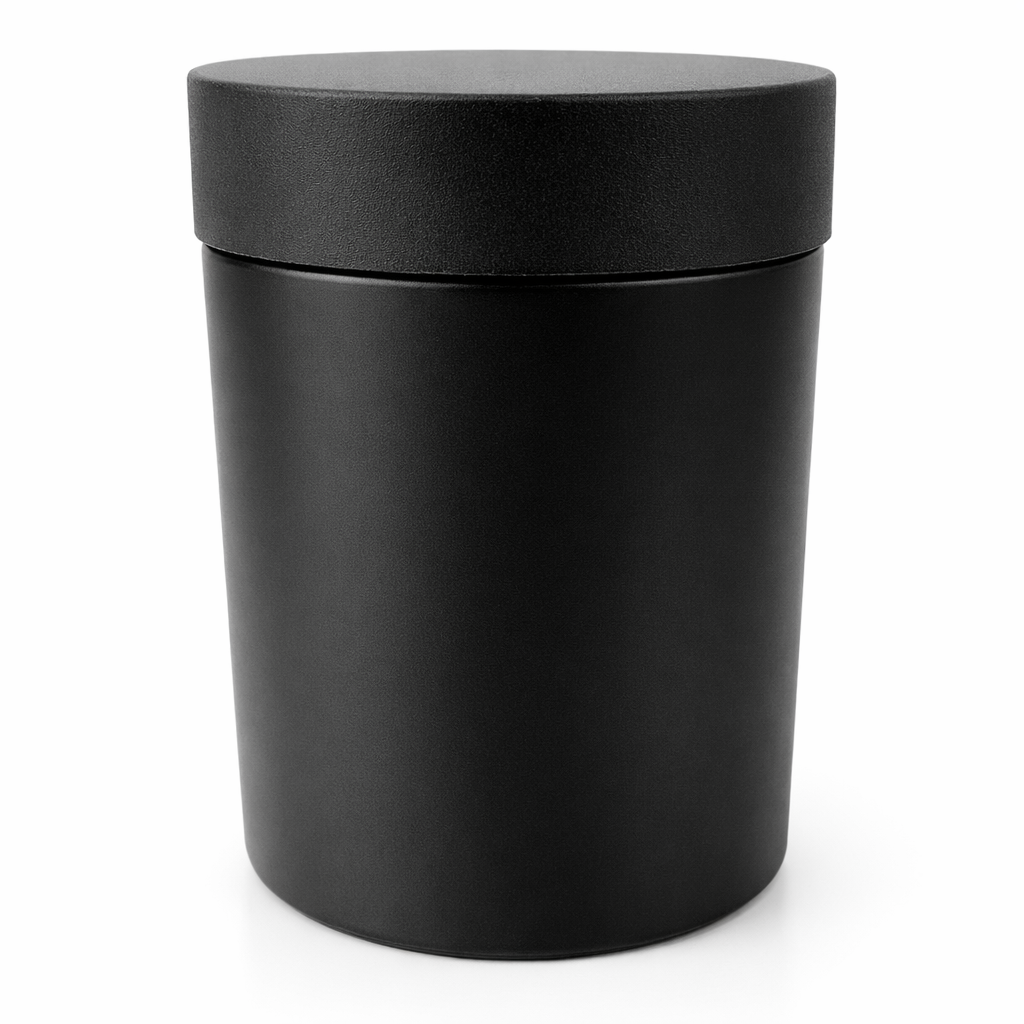 120mL (4oz.) Black Plastic Top Matte Black Glass Jar Container