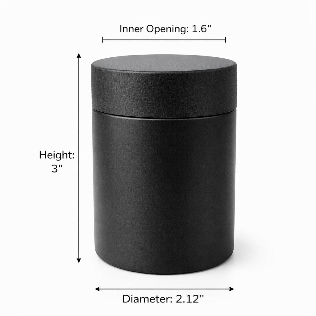 120mL (4oz.) Black Plastic Top Matte Black Glass Jar Container