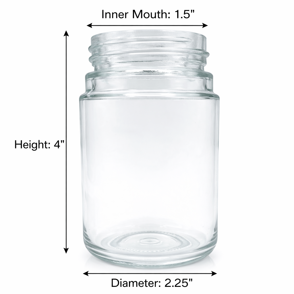 120ml (4oz) Round (Bullet) Child Resistant Jar with Gold Cap