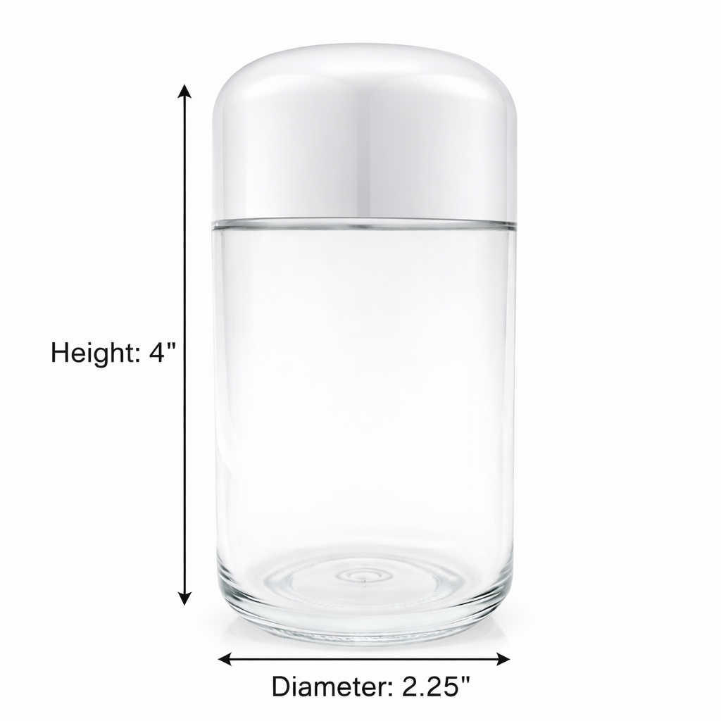 120ml (4oz) Round (Bullet) Child Resistant Jar with White Cap