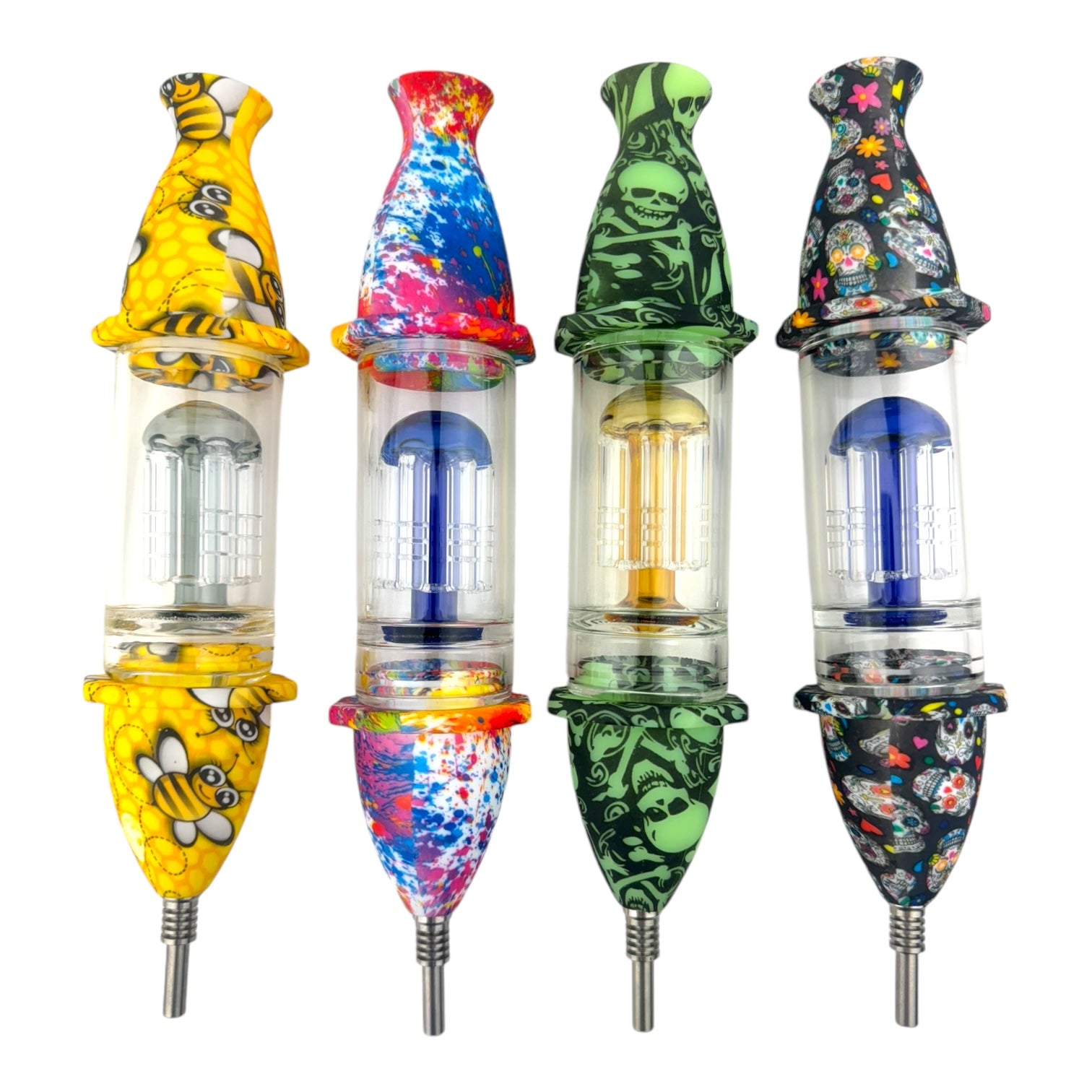8'' Printed Rocket Silicone Nectar Collector w/ 6-Arm Tree Perc (SNC 11P)