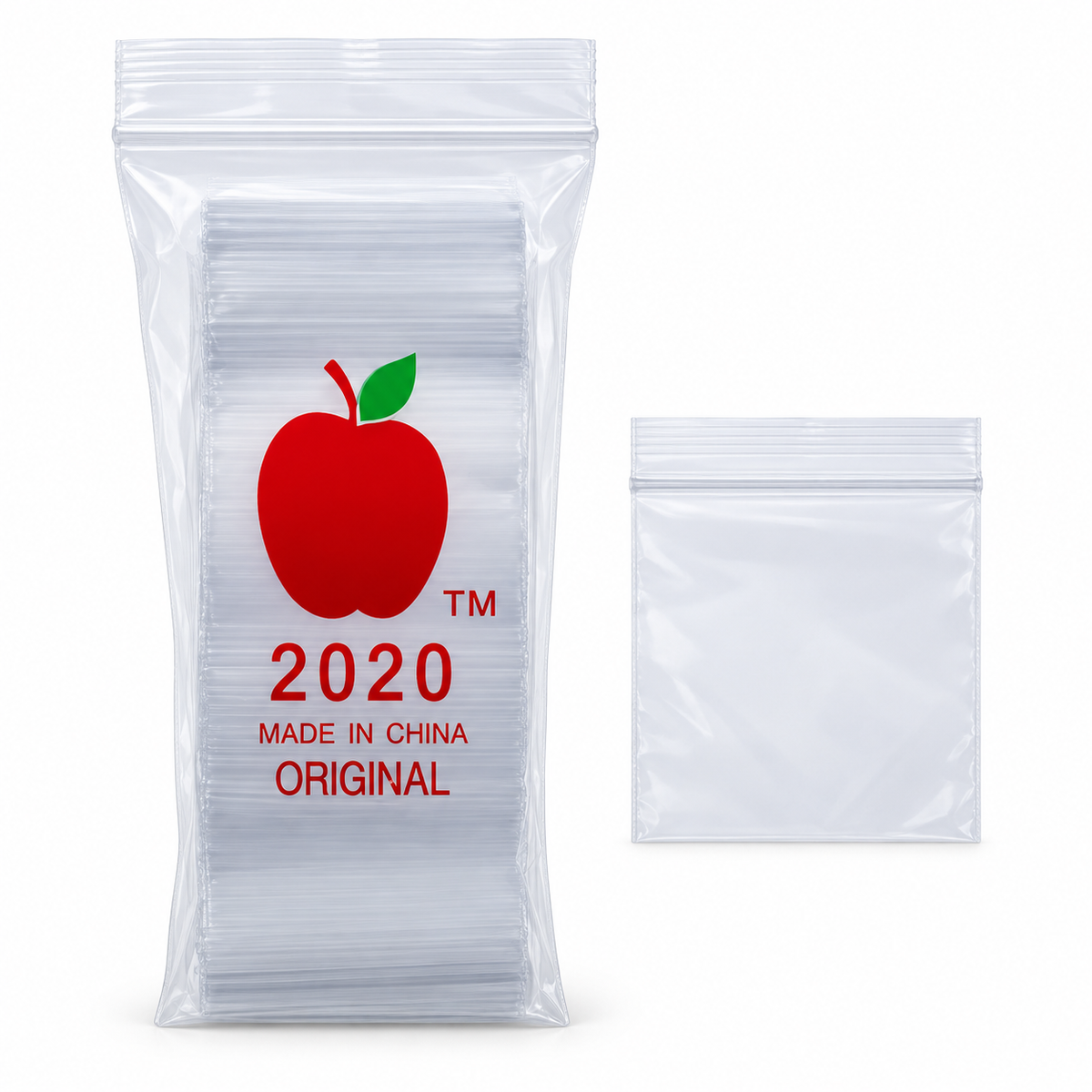 Apple 2020 Clear Plastic Ziplock Baggies (1,000 Bags)