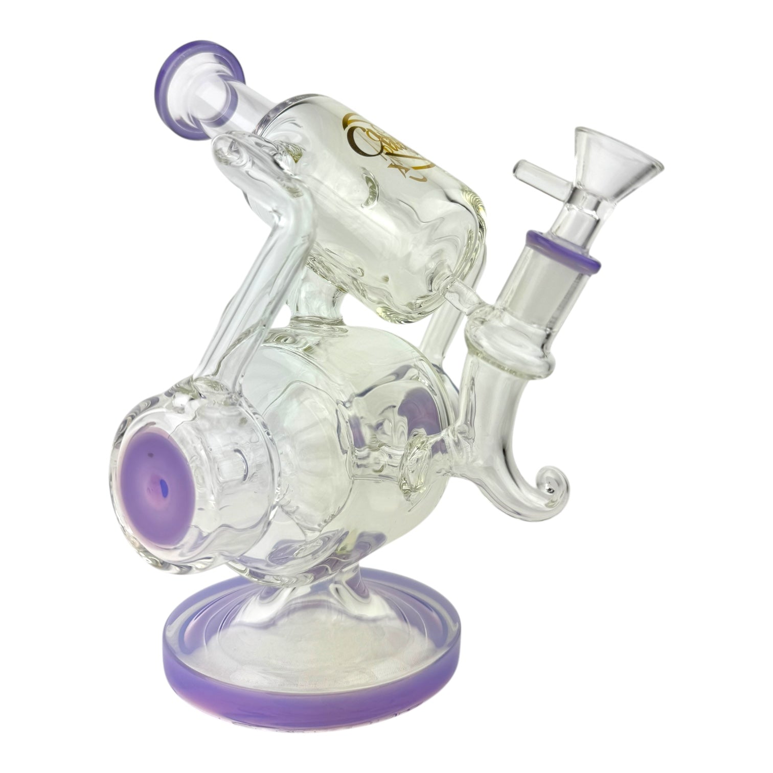 Cali Cloud 9.5"Cylinder Disk Recycler Glass Water Pipe "WP-58"