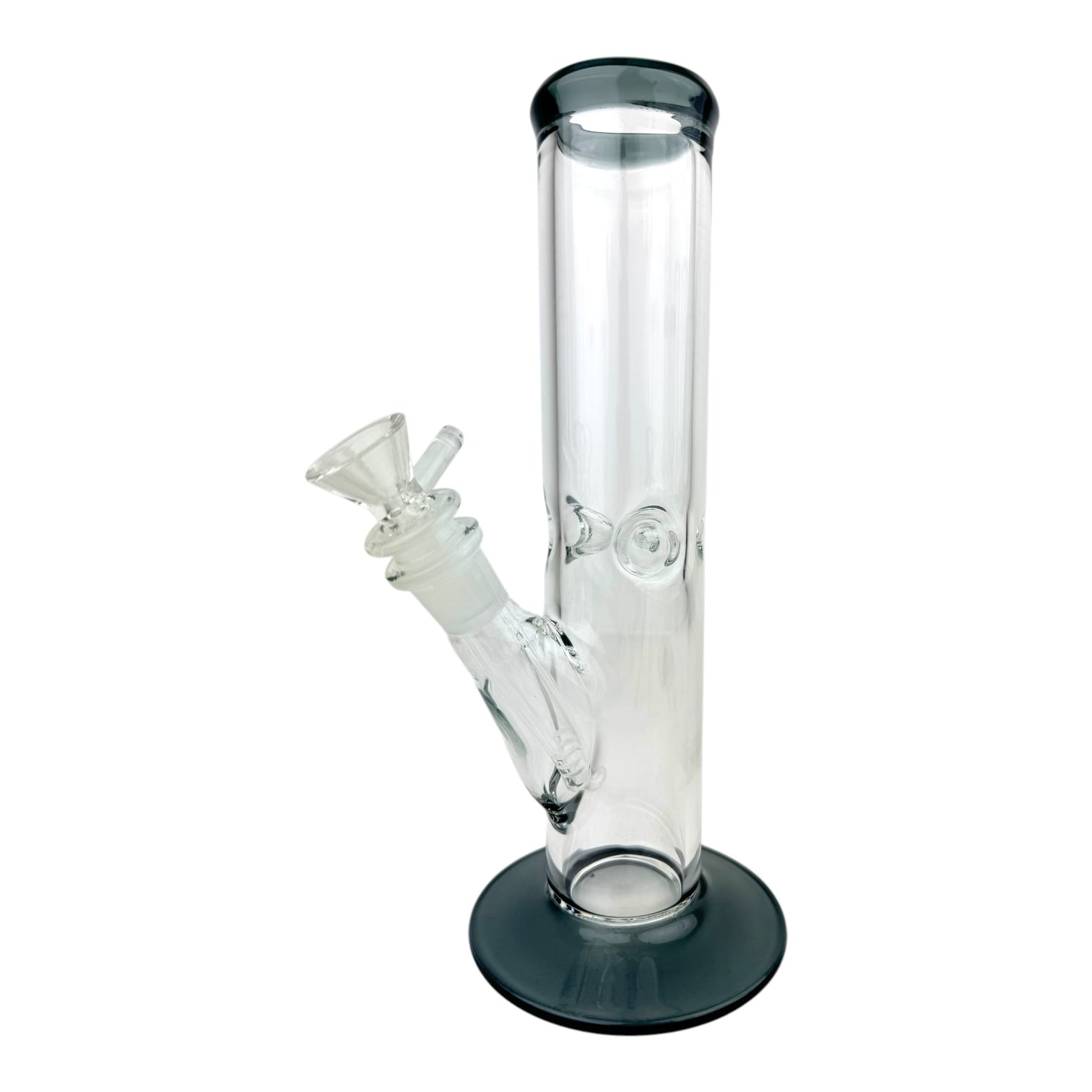 10" Clear Color Straight Tube Ice Catcher Glass Water Pipe