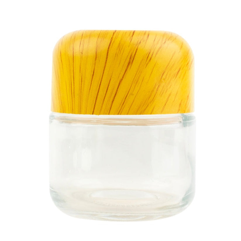 60ml (2oz) Round (Bullet) Child Resistant Jar with Wood Cap