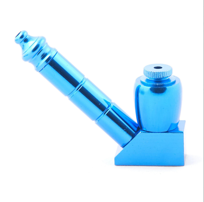 3.5" Anodized Metal Hand Pipe With Stand. Assorted Colors