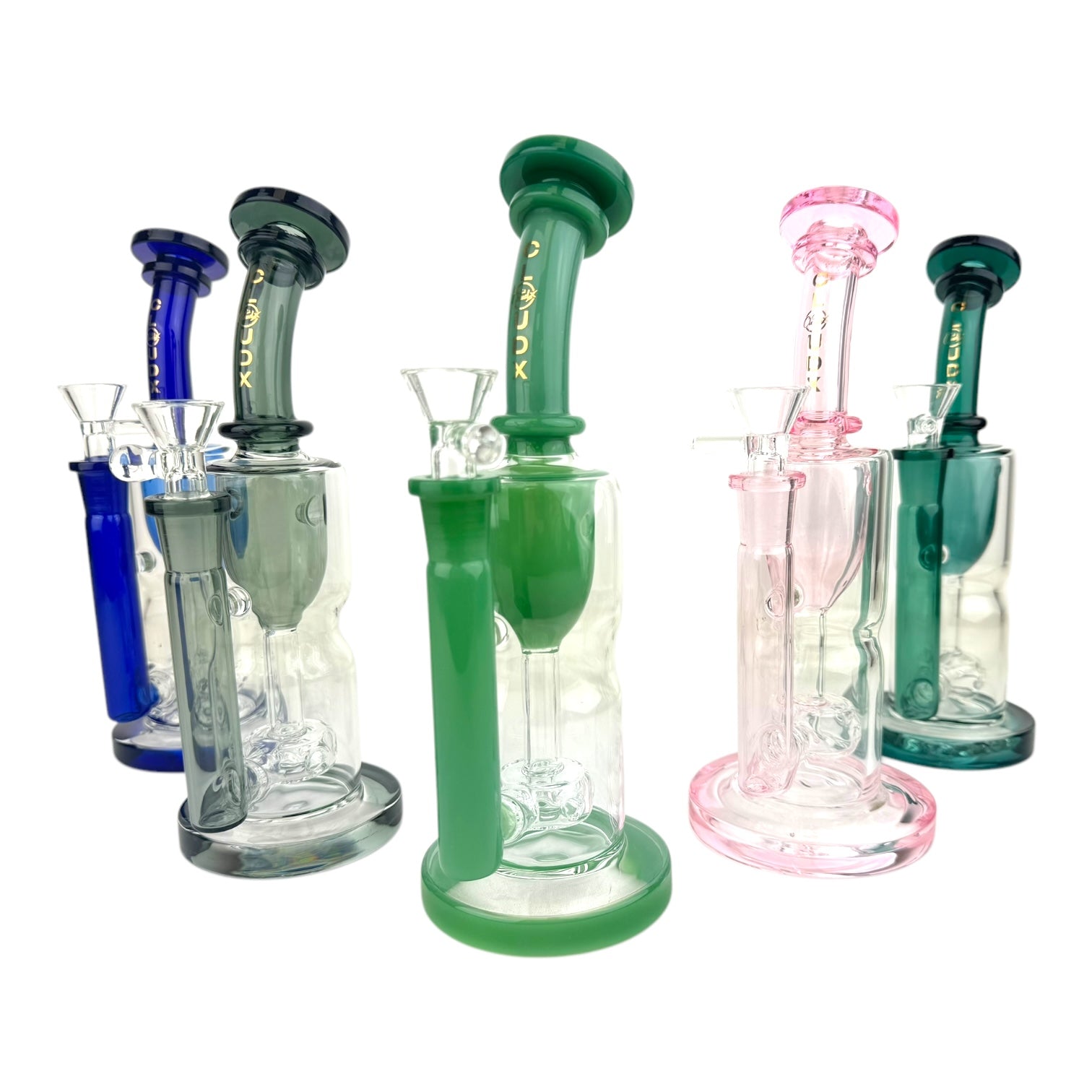 Cali Cloud X 10" Straight Tube Bent Neck Color Water Pipe "WP78"