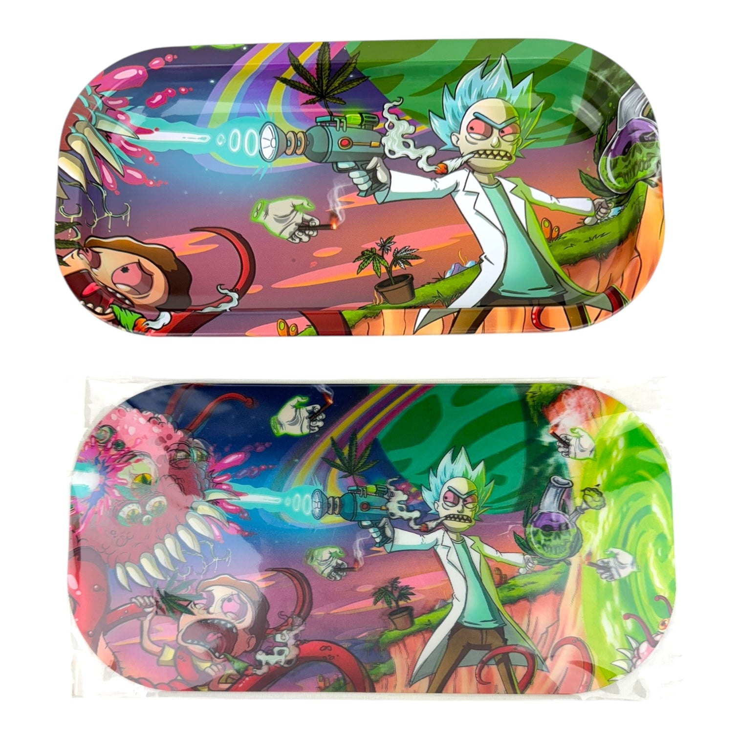 3D Small Metal Rolling Tray With Magnetic Lid 8" X 4"