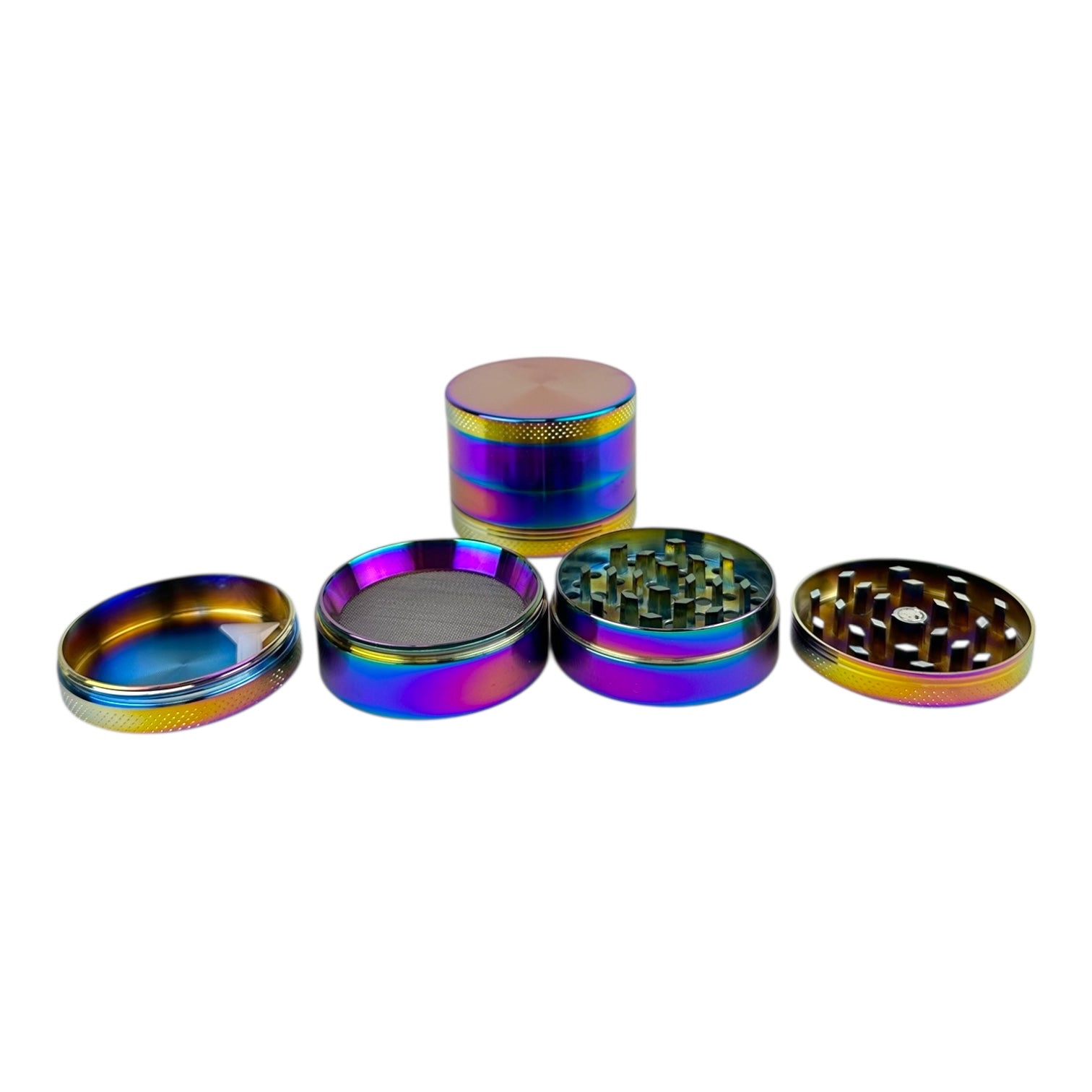 Rainbow Anodized Zinc 4 Part Herb Grinder
