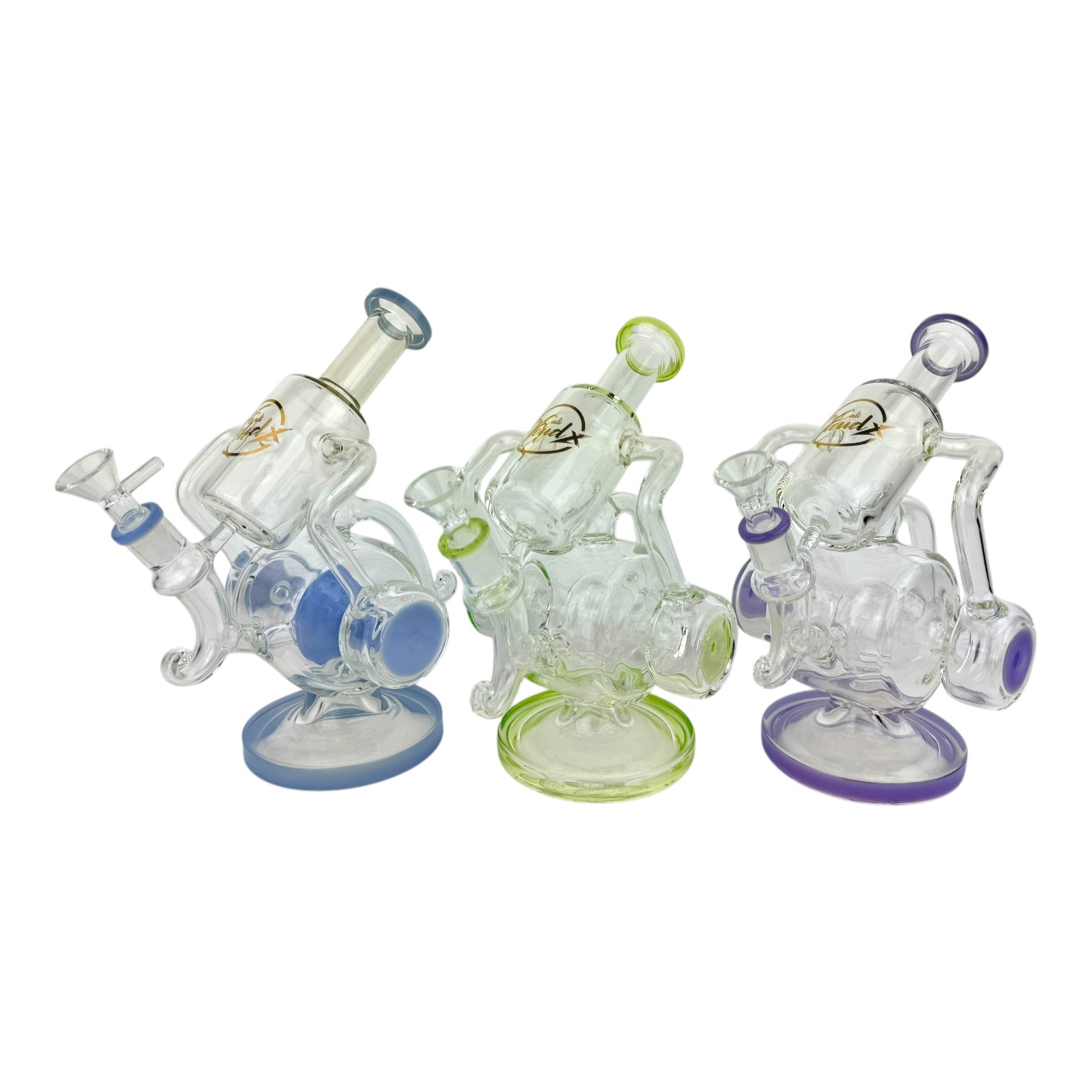Cali Cloud 9.5"Cylinder Disk Recycler Glass Water Pipe "WP-58"