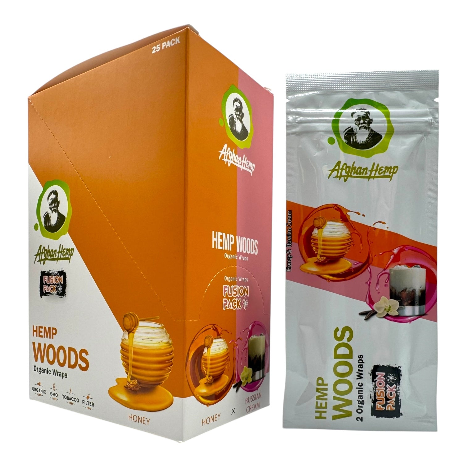 Afghan Hemp Fusion Pack Hemp Woods Wraps 2/Pk - 25pk Display
