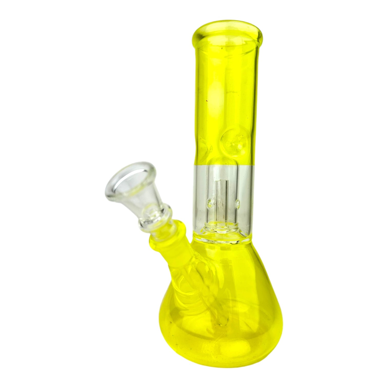 8" Clear Single Dome Colored Beaker Glass Water Pipe