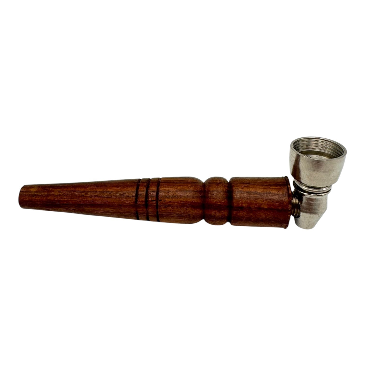 4" Basic Wooden Metal Bowl Hand Pipe