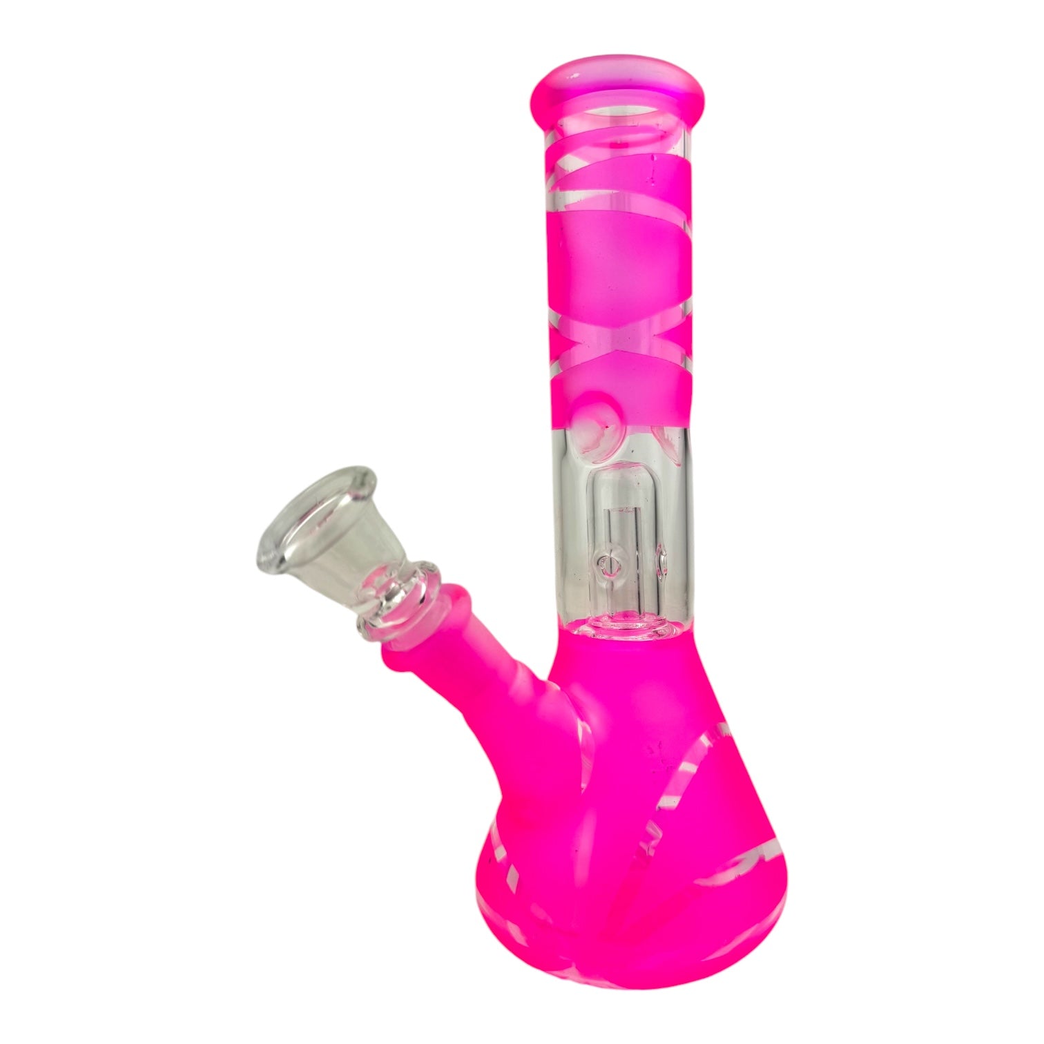 8" Clear Single Dome Pattern Beaker Glass Water Pipe (Assorted)