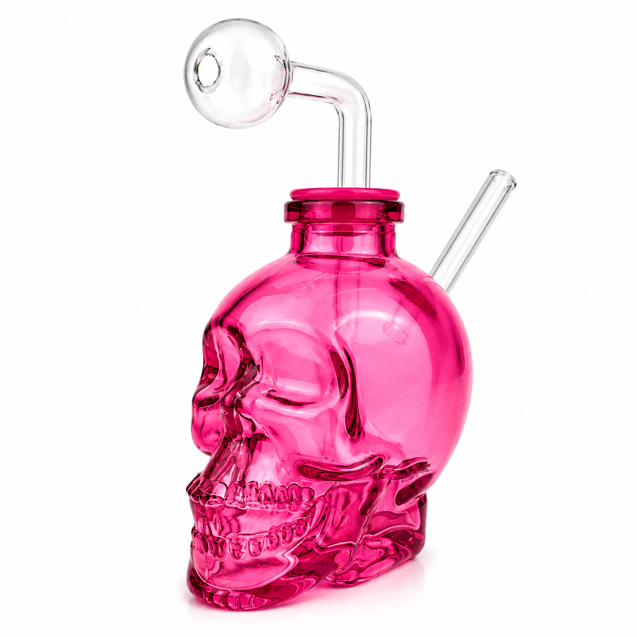 4" Heavy Glass Skull OB Water Pipe
