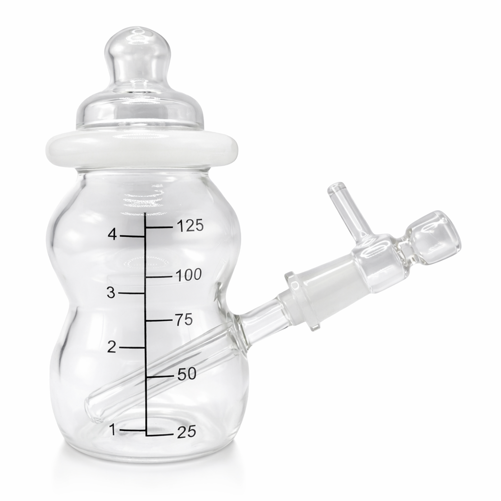 4" Baby Bottle 10mm Female Glass Water Pipe