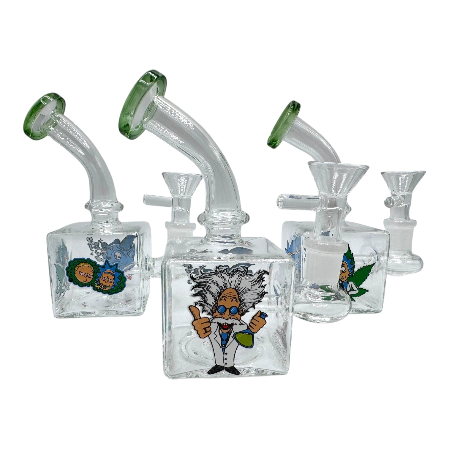 4" R &M Cube Glass Water Pipe "DA-093BO"