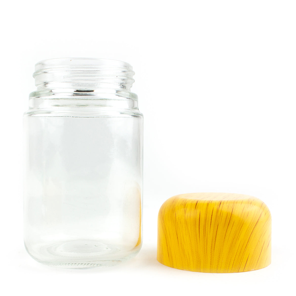 120ml (4oz) Round (Bullet) Child Resistant Jar with Wood Cap