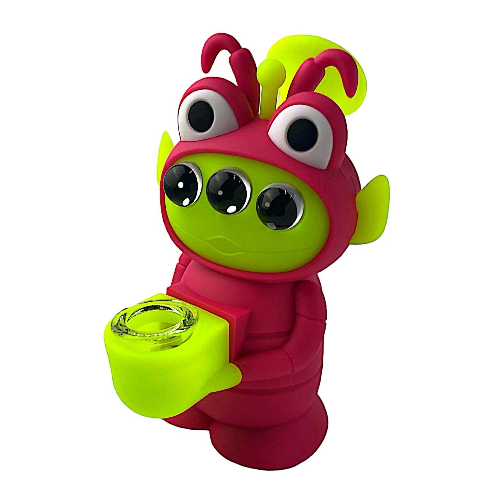 3 Eyes Green Alien Frog Silicone Water Pipe