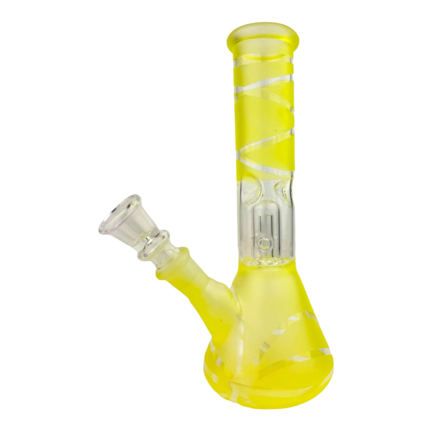 8" Clear Single Dome Pattern Beaker Glass Water Pipe (Assorted)