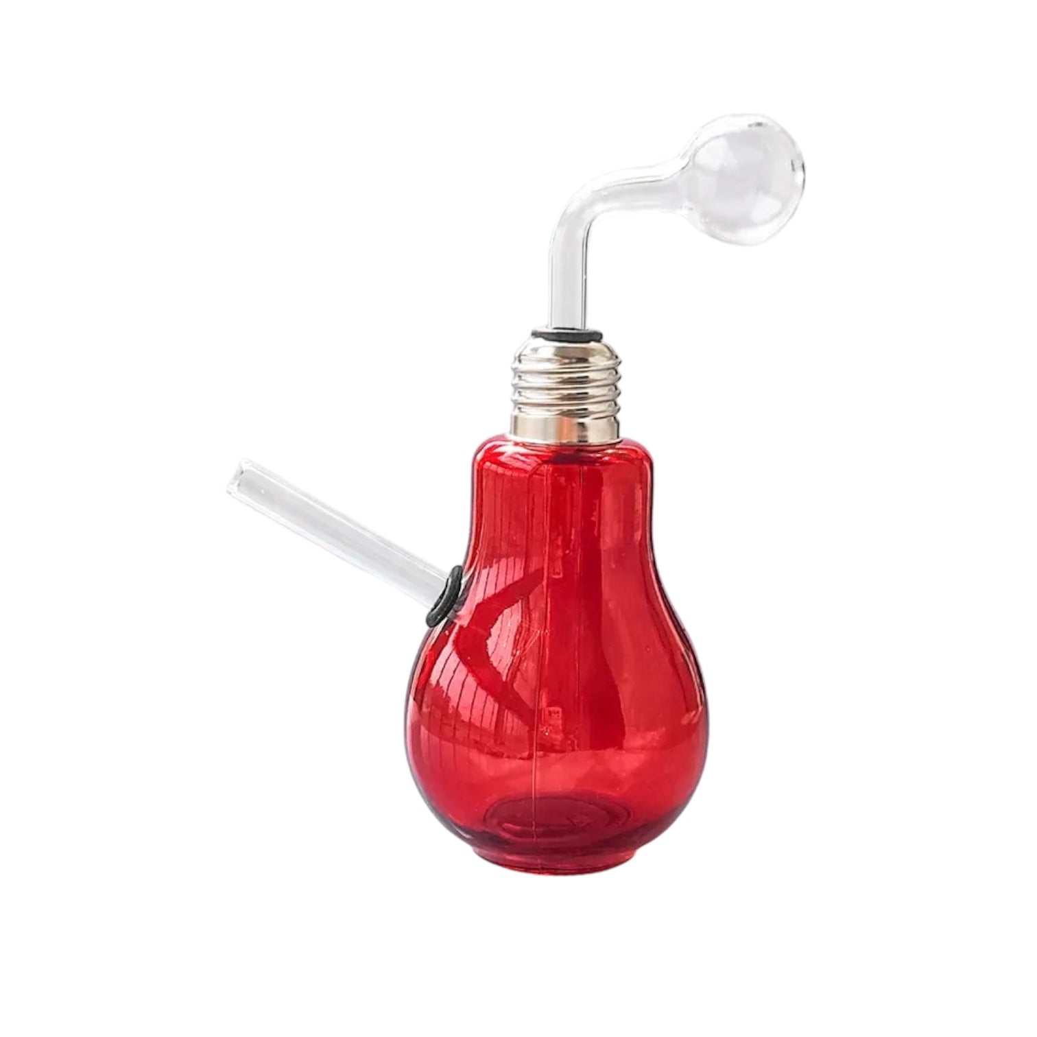 6" Light Bulb Colored Glass Oil Burner Water Pipe