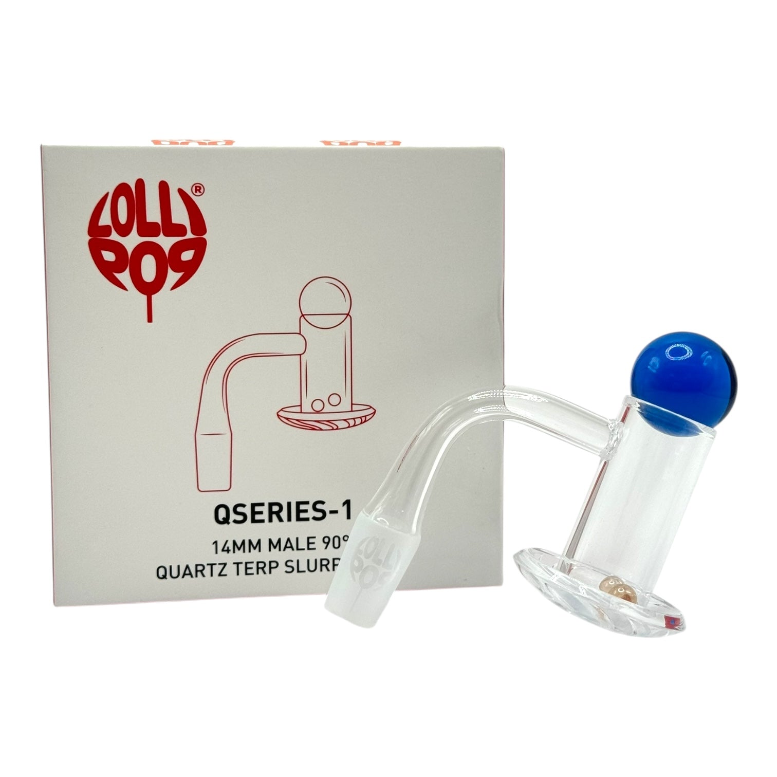 Lollipop QSeries-1 | 14mm Male 90° | Fully Welded Quartz Terp Slurper Banger Set - QZ 101