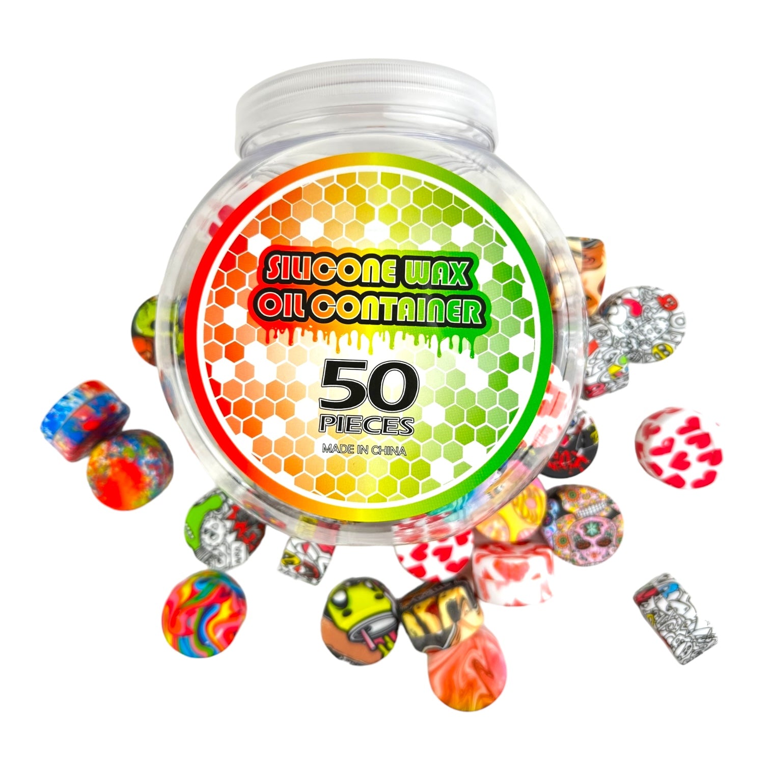 SILICONE 10ml Container Jar - 50pcs Assorted Colors