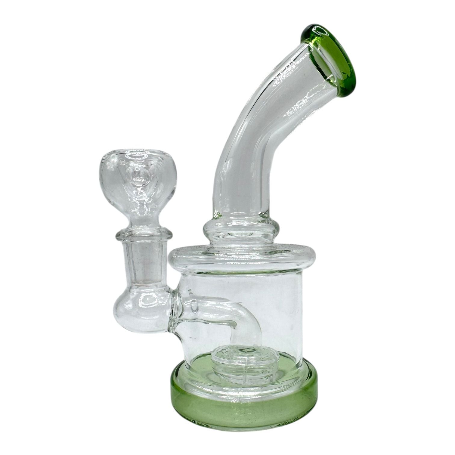 5" Glass on Glass Clear Donut Perc Water Pipe 112/MC