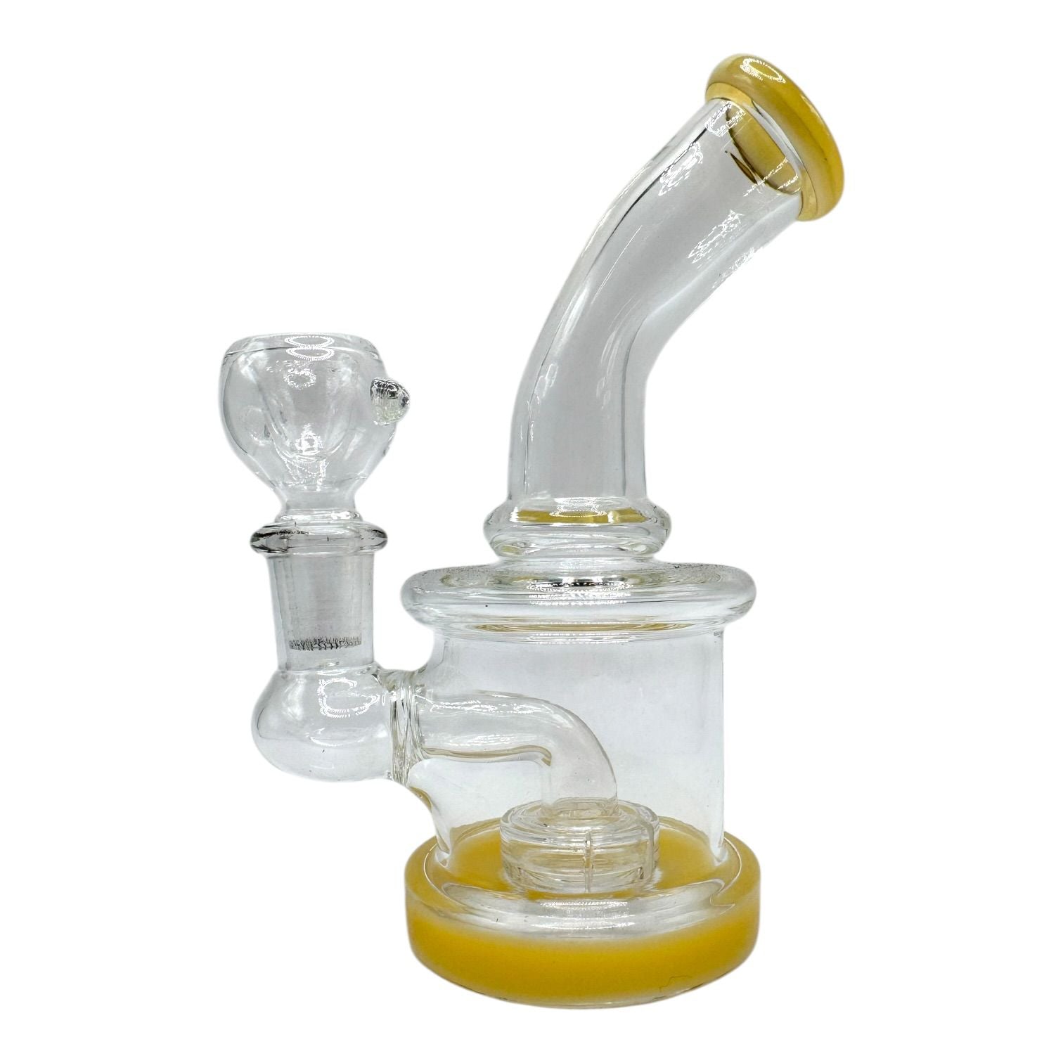5" Glass on Glass Clear Donut Perc Water Pipe 112/MC