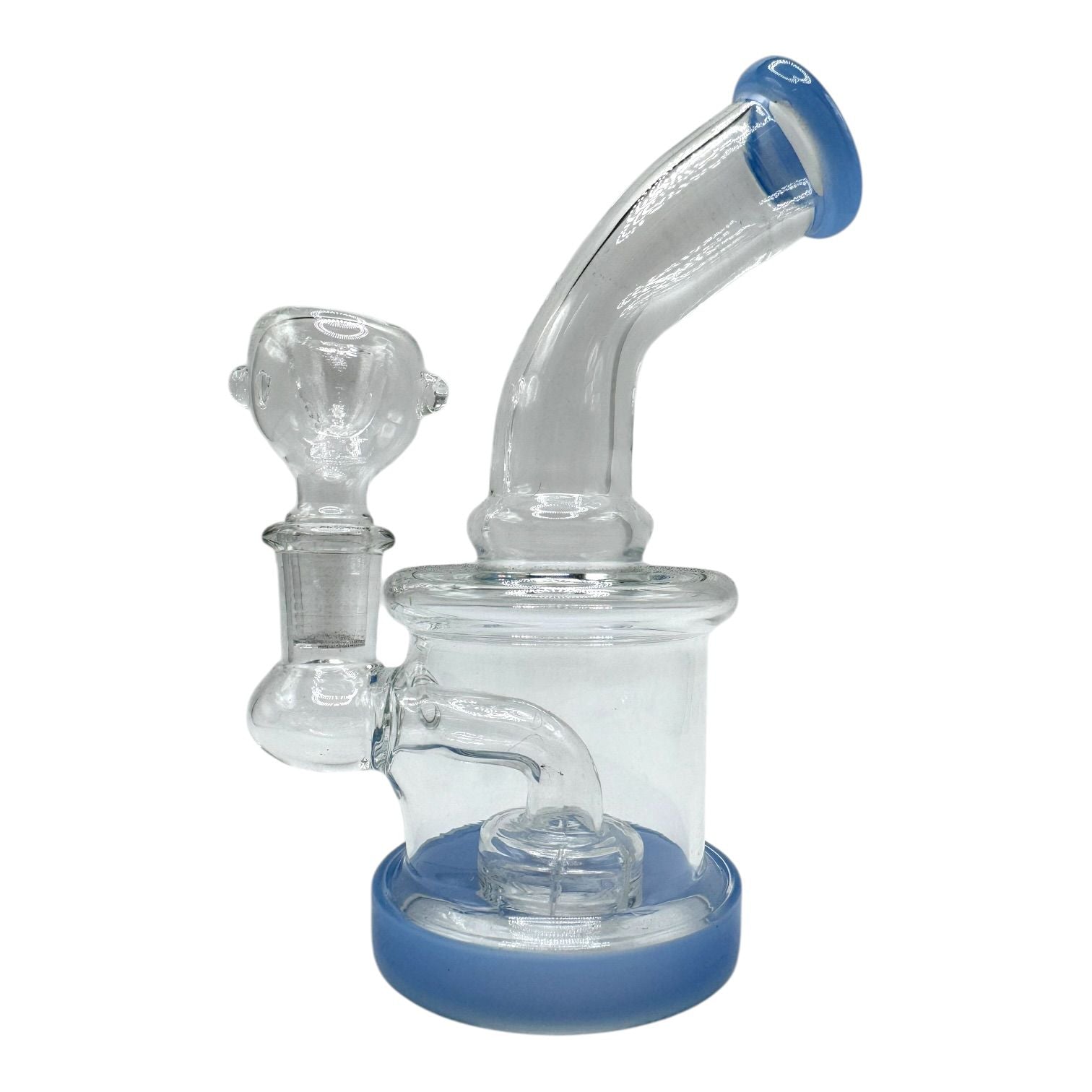 5" Glass on Glass Clear Donut Perc Water Pipe 112/MC