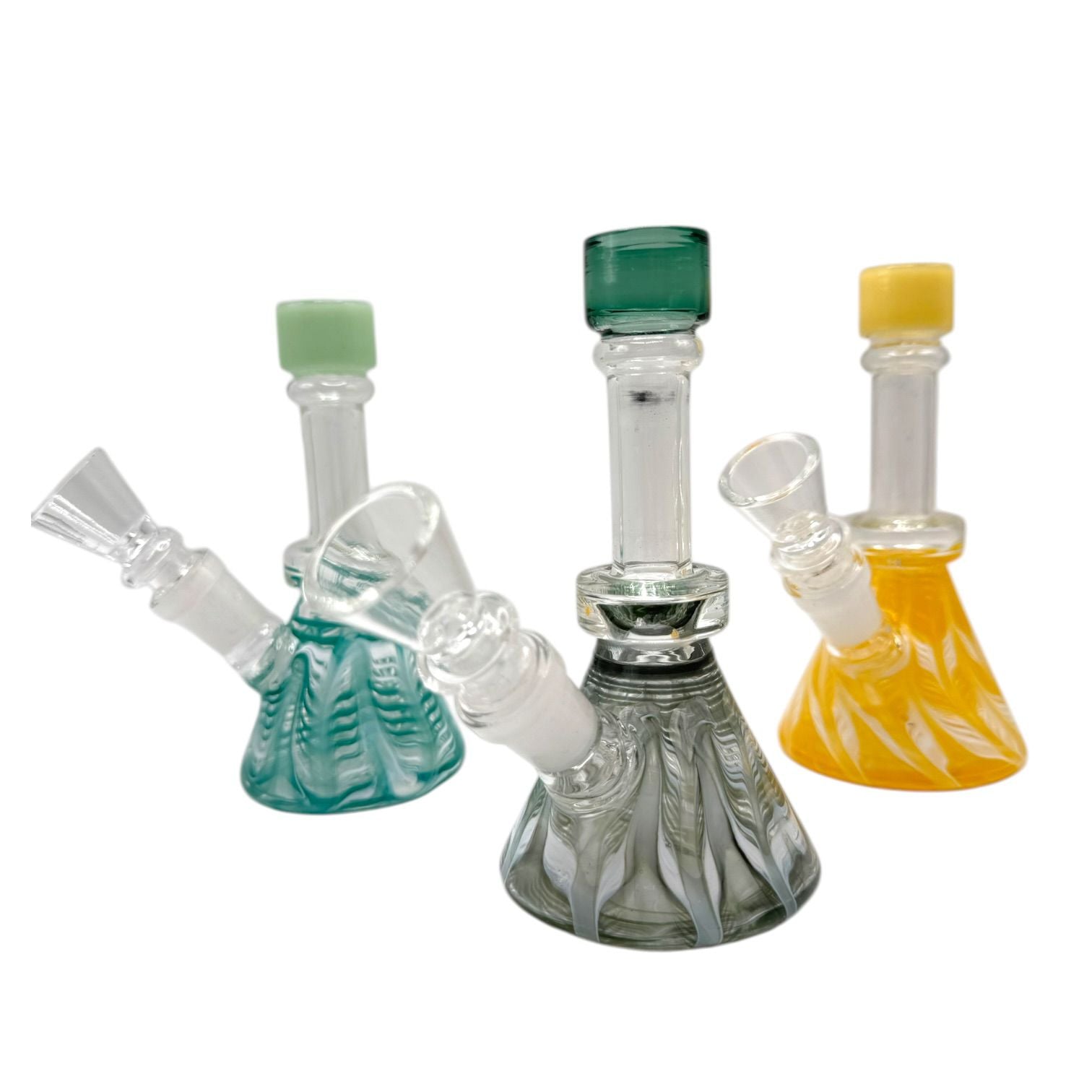 5" Glass on Glass Color Base Beaker Water Pipe 162/MC