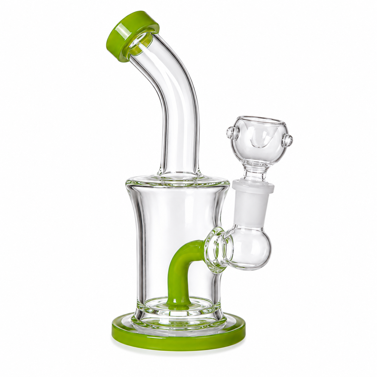 5" Glass on Glass Color Base Recycler Water Pipe