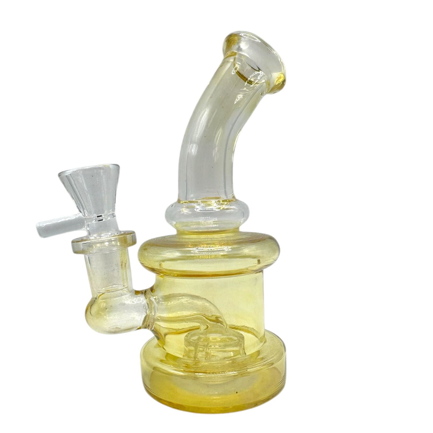 5" Glass on Glass Gold Fumed Donut Perc Water Pipe 105/MC