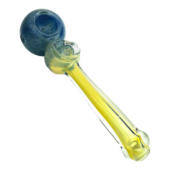5" Double Bowl Frit Fumed Hand Pipe (Assorted Colors)