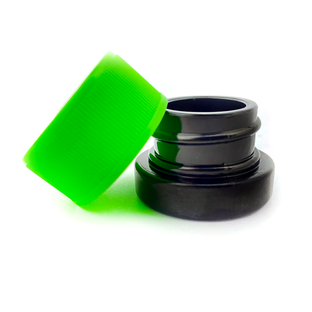 5ml Black Child Resistant Glass Jar with Color Cap - Lo Pro