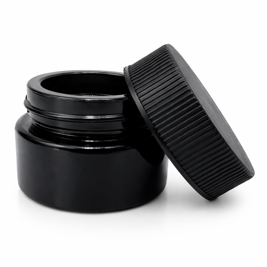 5ml Black Plastic Top Black UV Glass Jar Container