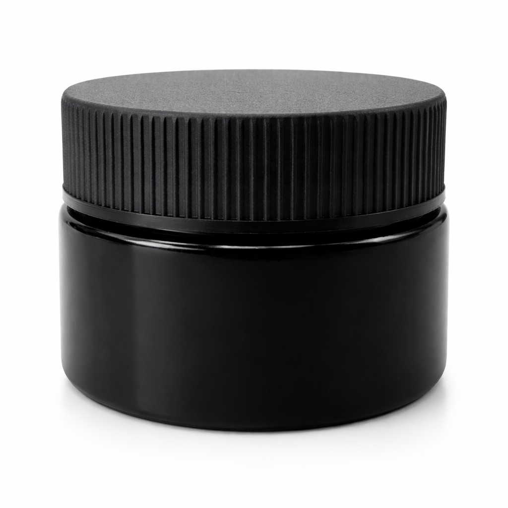 5ml Black Plastic Top Black UV Glass Jar Container
