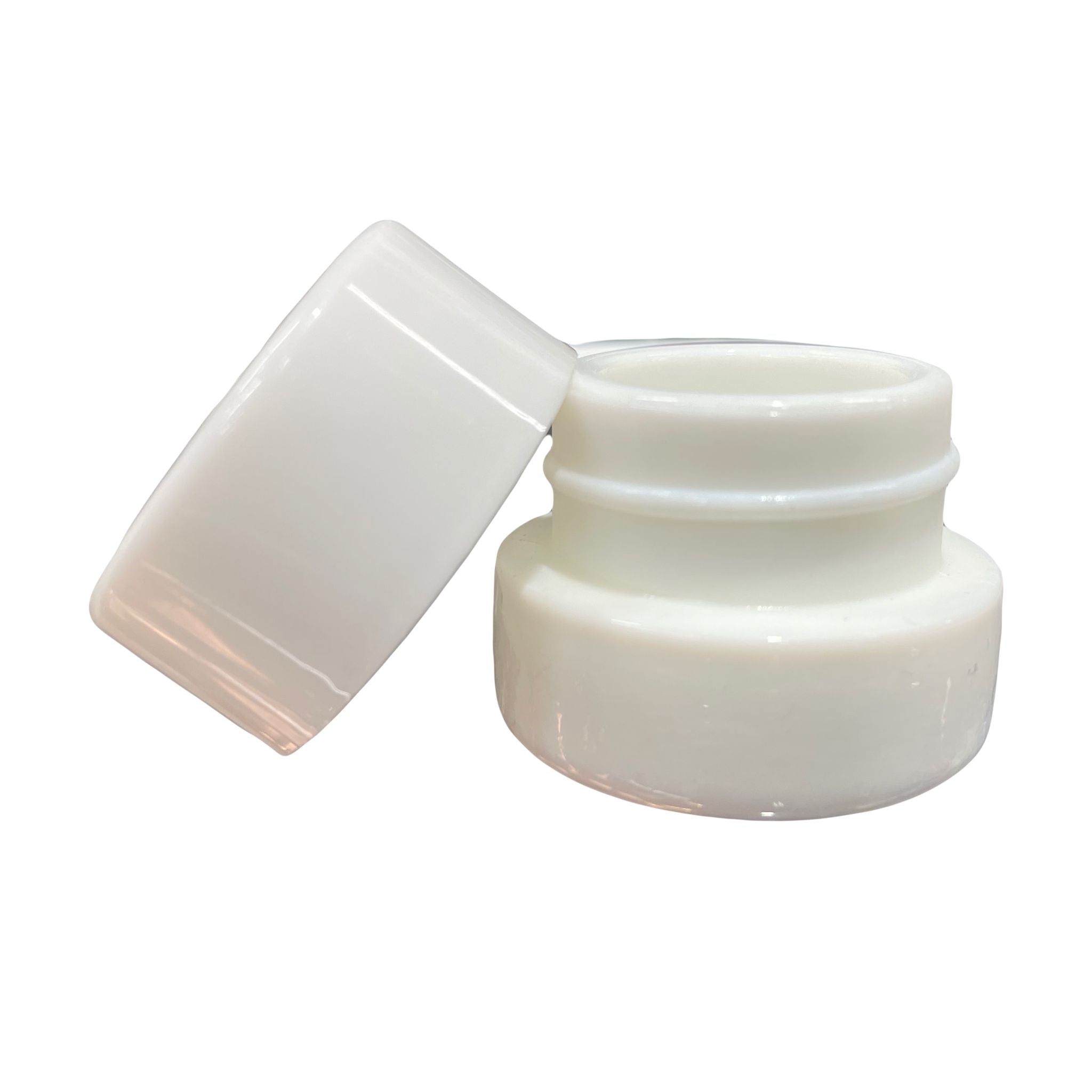 5ml White UV Child Resistant Glass Jar with White Cap - Lo Pro