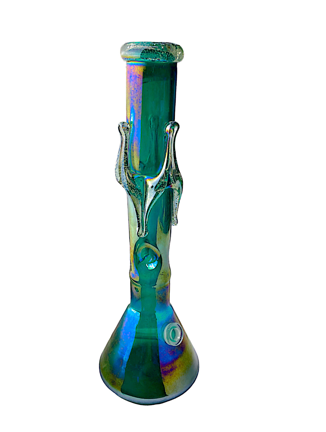 16" Chrome Twist Glow in the Dark Soft Glass Water Pipe
