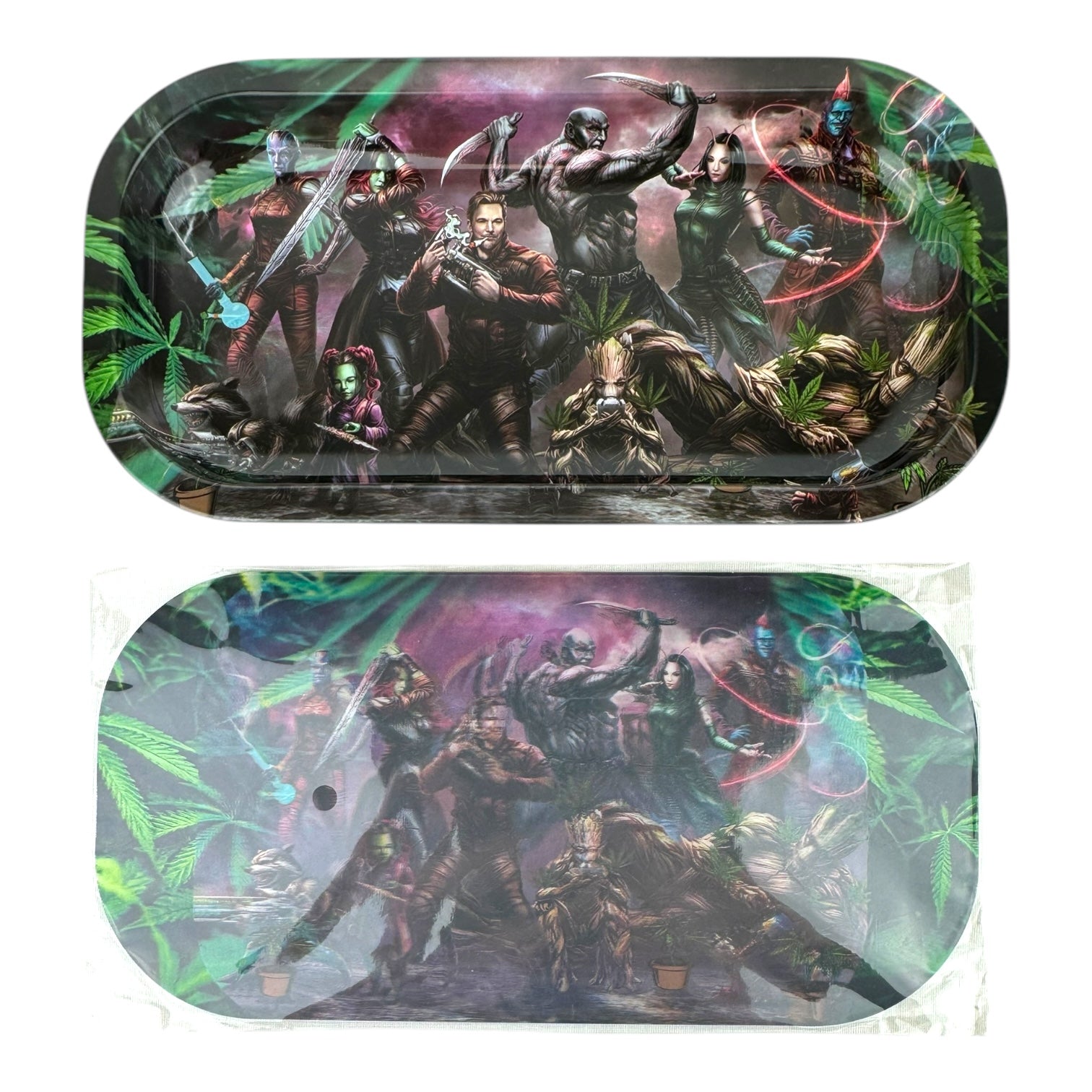 3D Small Metal Rolling Tray With Magnetic Lid 8" X 4"